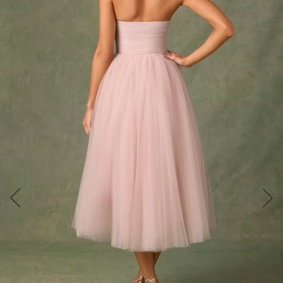 Oh Polly Tulle Corset Midaxi Dress in Dusty Rose - Picture 2 of 2